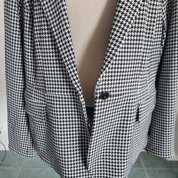 Glamour Z Lane Bryant Women's Black/White Houndstooth Jacket Blazer (Size: 24) - Picture 6 of 16